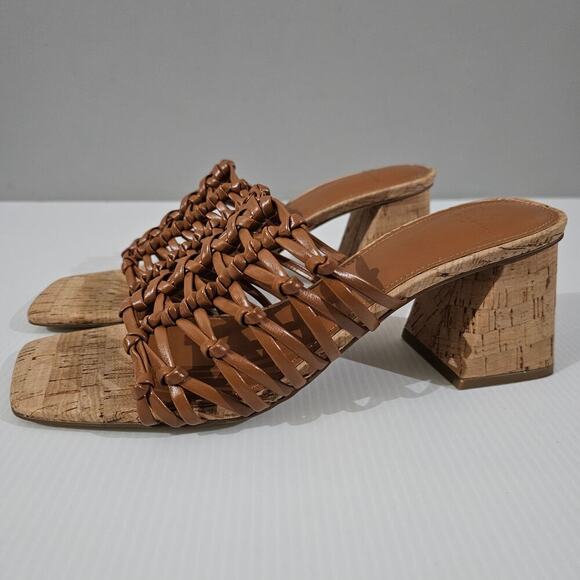 NEW Marc Fisher LTD Colica Sandal Womens 8.5 Brown Cork Knotted Block Heel - Picture 12 of 12